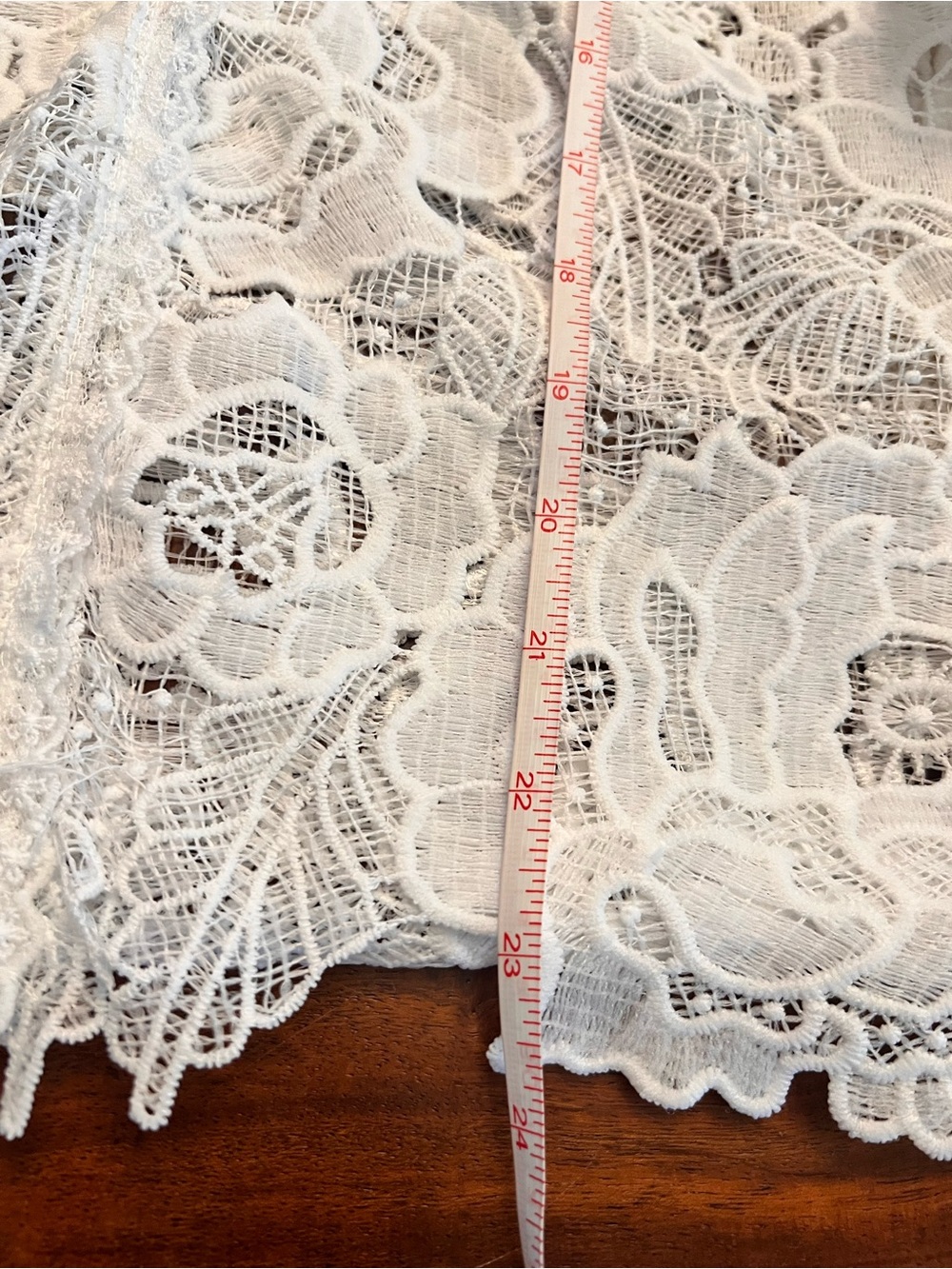 White Lace Ruffle Blouse - Elegant Women's Top - Picture 8 of 8